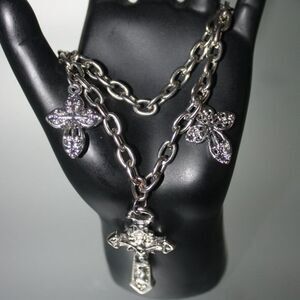 Silver Cross Bracelet Women's Fashion Jewelry Boho Faith Religion New